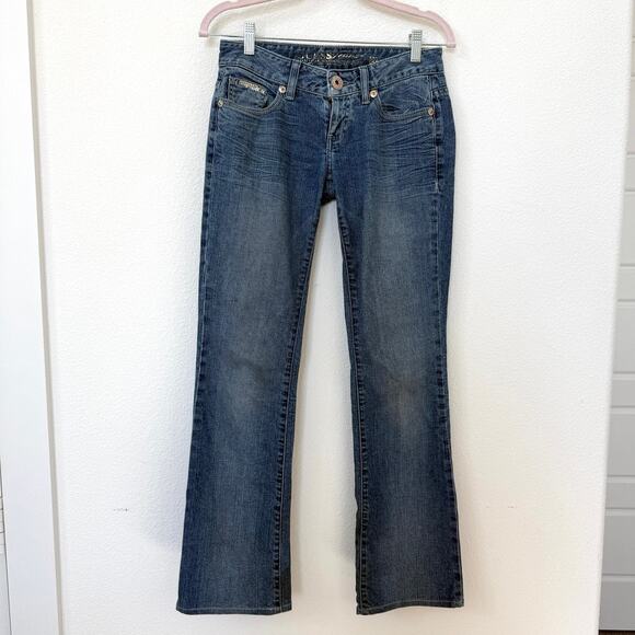 Guess Denim - GUESS Daredevil Bootcut Jeans Medium Wash Size 27 Rhinestone‎ Y2K Vintage Glam